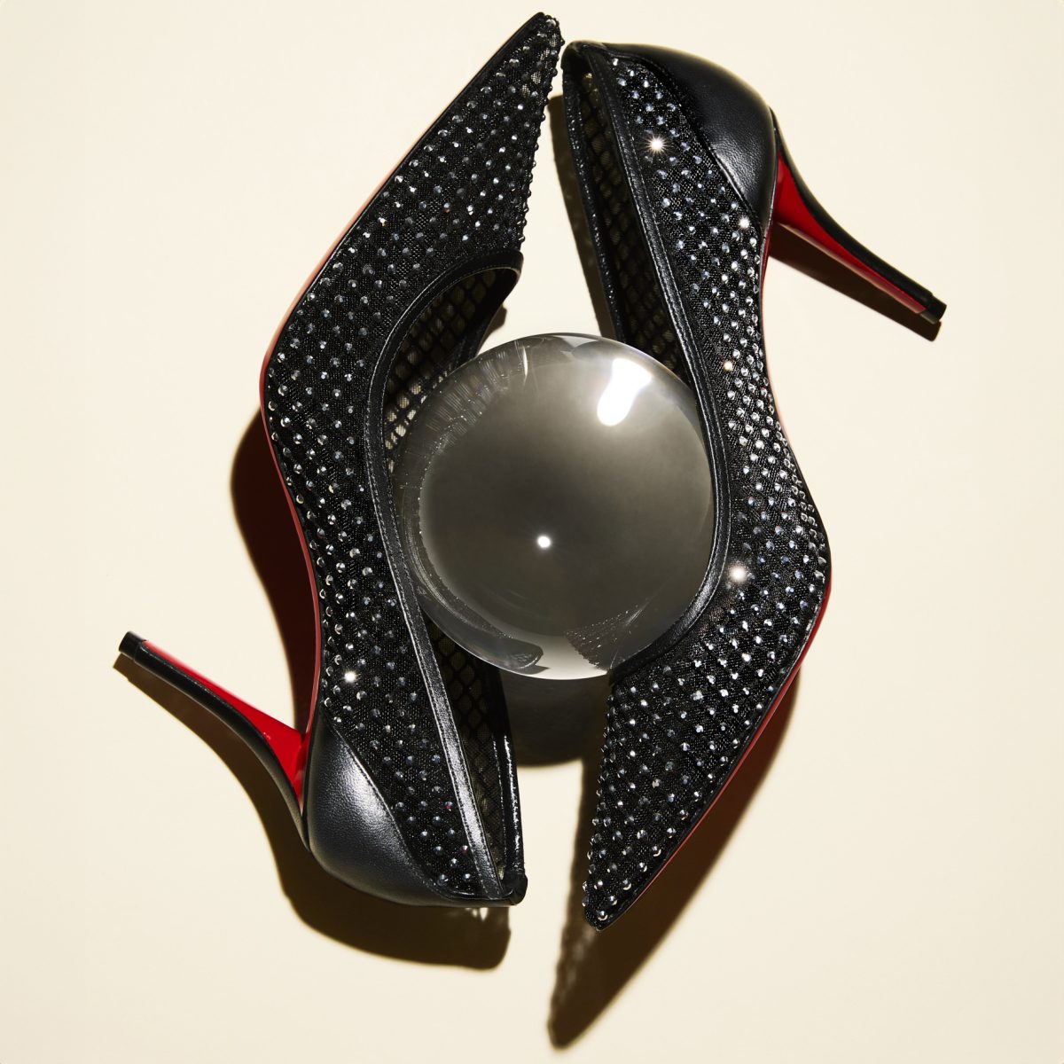 Christian Louboutin Store – Christian Louboutin apostropha mesh strass – 3240170b775 High Heels für höchsten Luxus