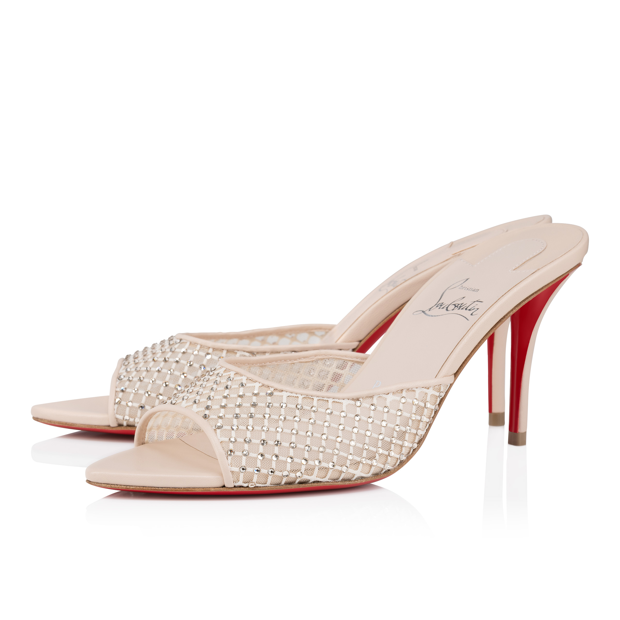 Christian Louboutin Store – Christian Louboutin apostropha mule mesh strass – 3240795f758 High Heels für höchsten Luxus